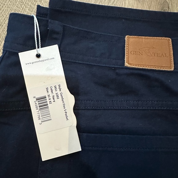 GENTEAL Men's Pants Flex Canvas 5 Pocket Stretch Color Navy 32X32 SKU 1202 - Picture 3 of 7